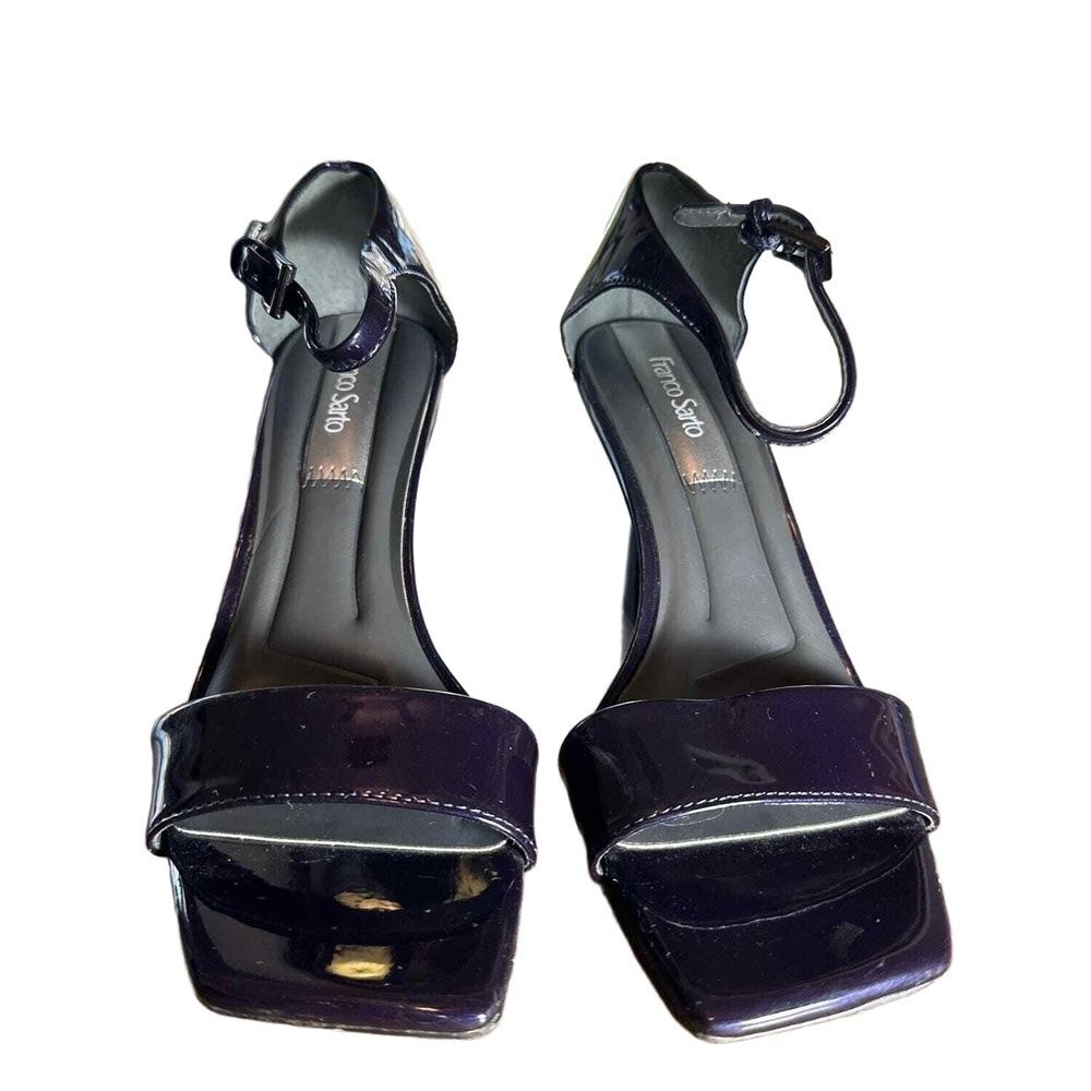 Franco Sarto Heeled Sandals 7.5 Ankle Strap Wedding Formal Event Modern Purple - Picture 2 of 9